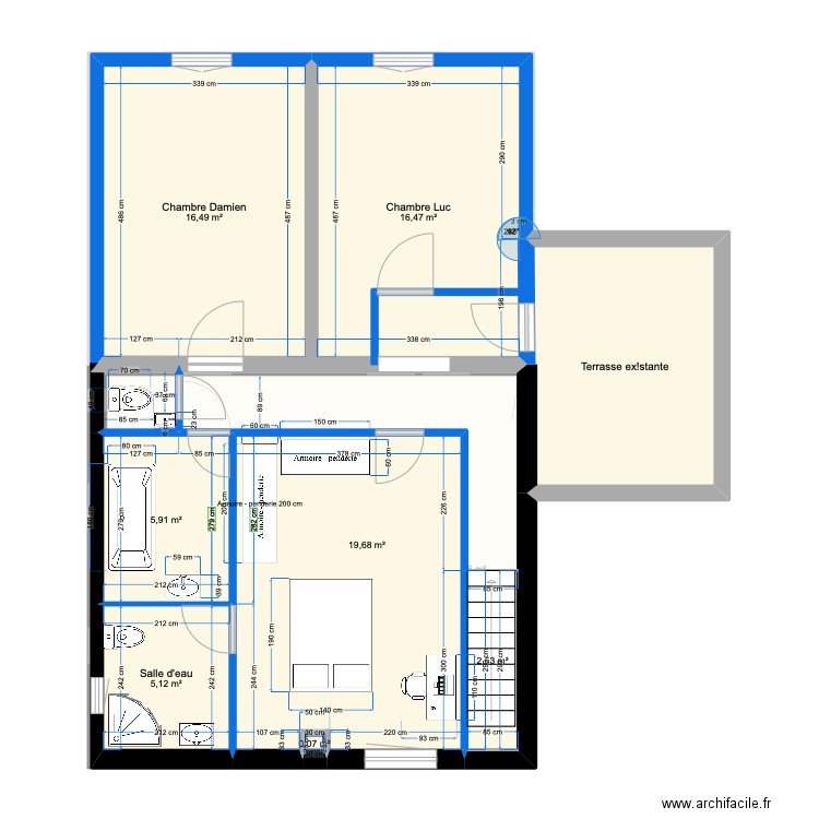 Etage  meublé 22 MAI 23 version 2. Plan de 0 pièce et 0 m2