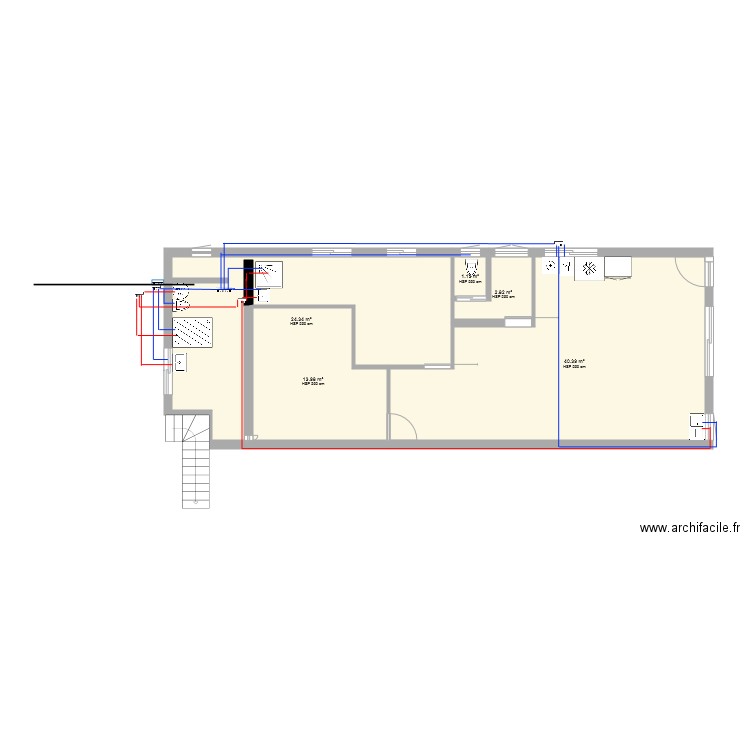 case à pêche murs et plomberie. Plan de 0 pièce et 0 m2