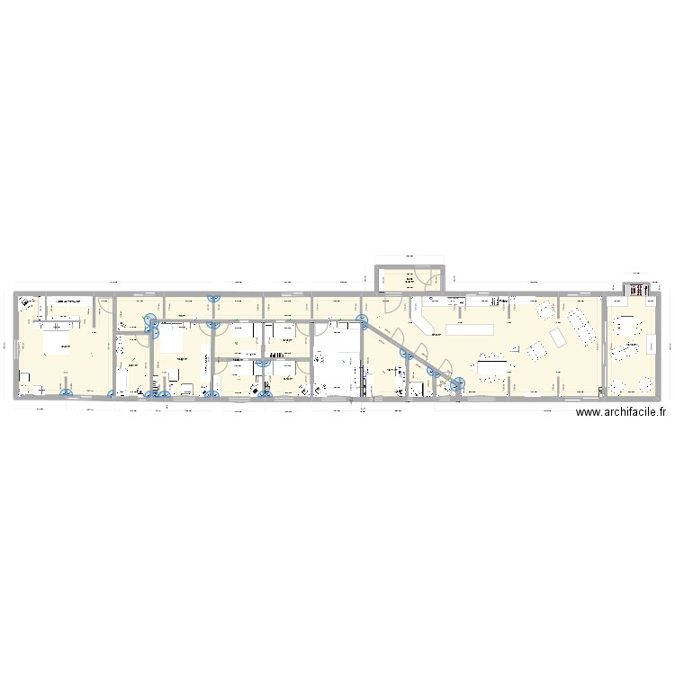 HAG51. Plan de 10 pièces et 219 m2