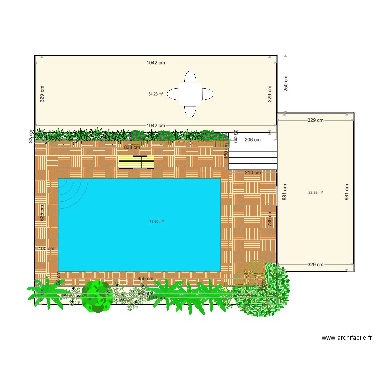 piscine K et V devant. Plan de 0 pièce et 0 m2
