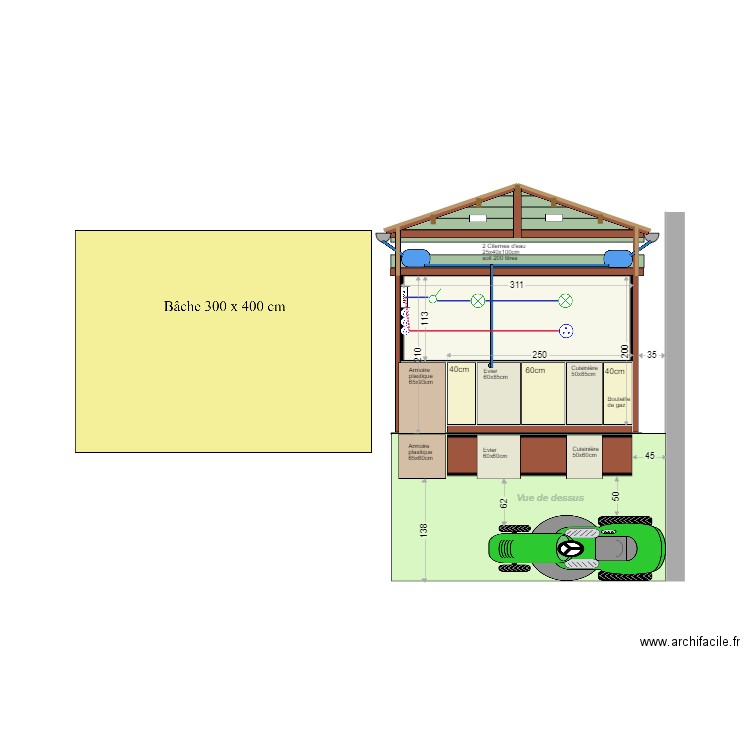 Garage cuisine 05. Plan de 0 pièce et 0 m2