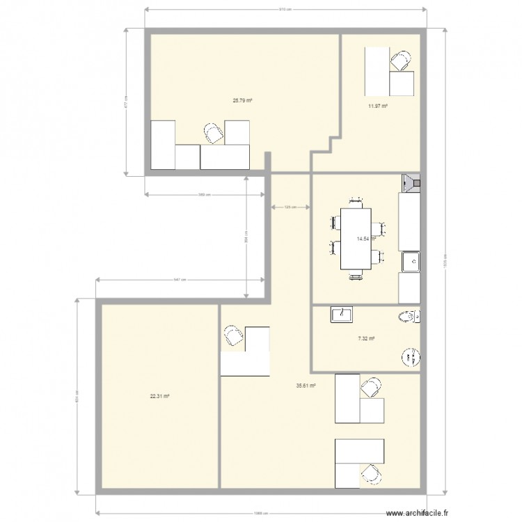 etigny avec mobilier. Plan de 0 pièce et 0 m2