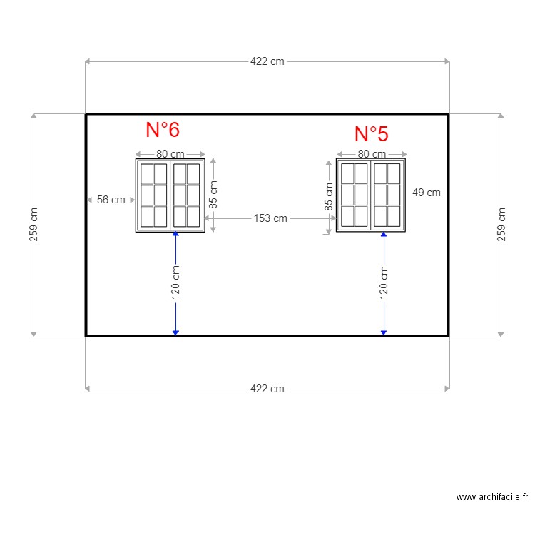 Mur 1. Plan de 0 pièce et 0 m2