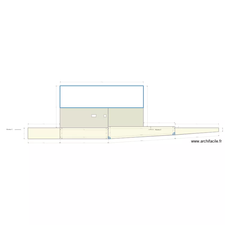 Rambouillet facade ouest existant. Plan de 