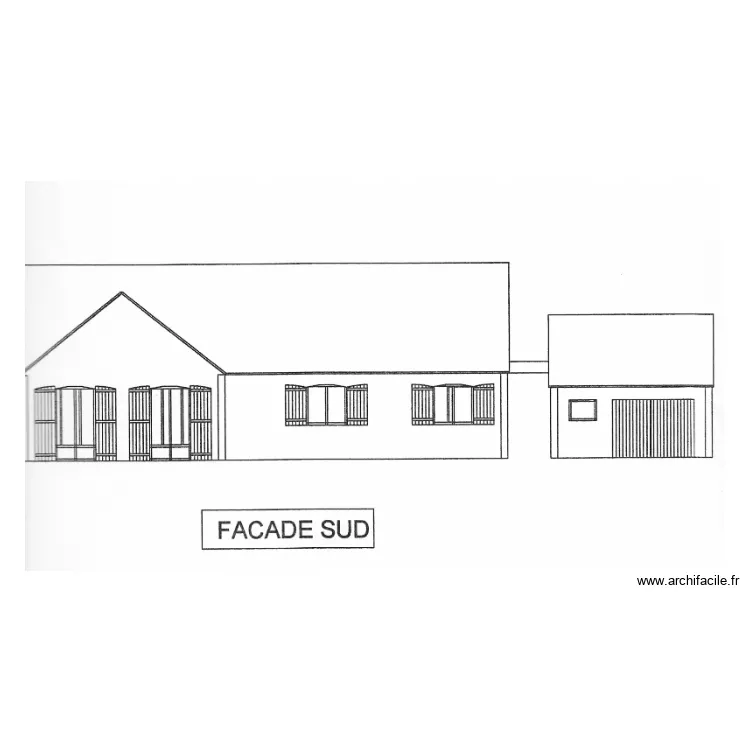 facade maison. Plan de 
