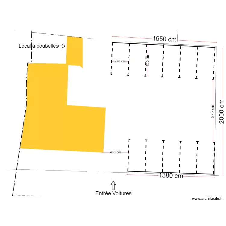parking M&eacute;zy places larges. Plan de 