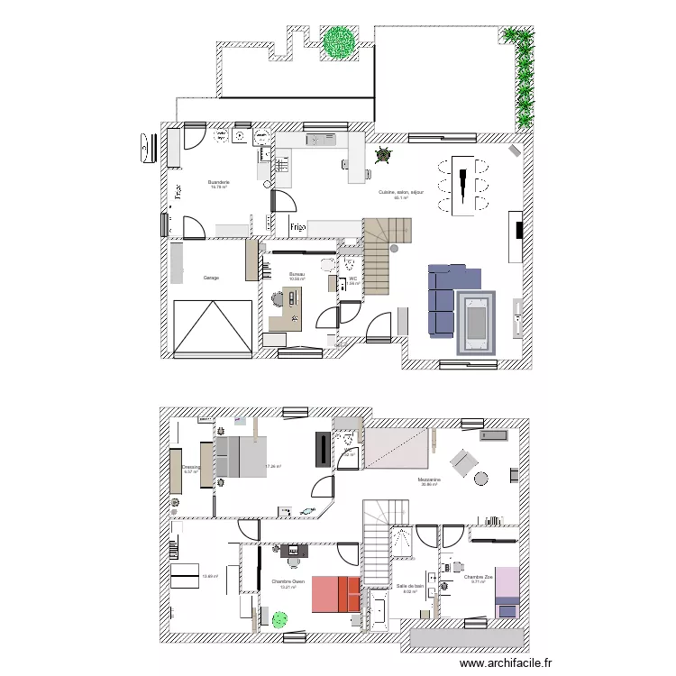 perso meubl&eacute;. Plan de 