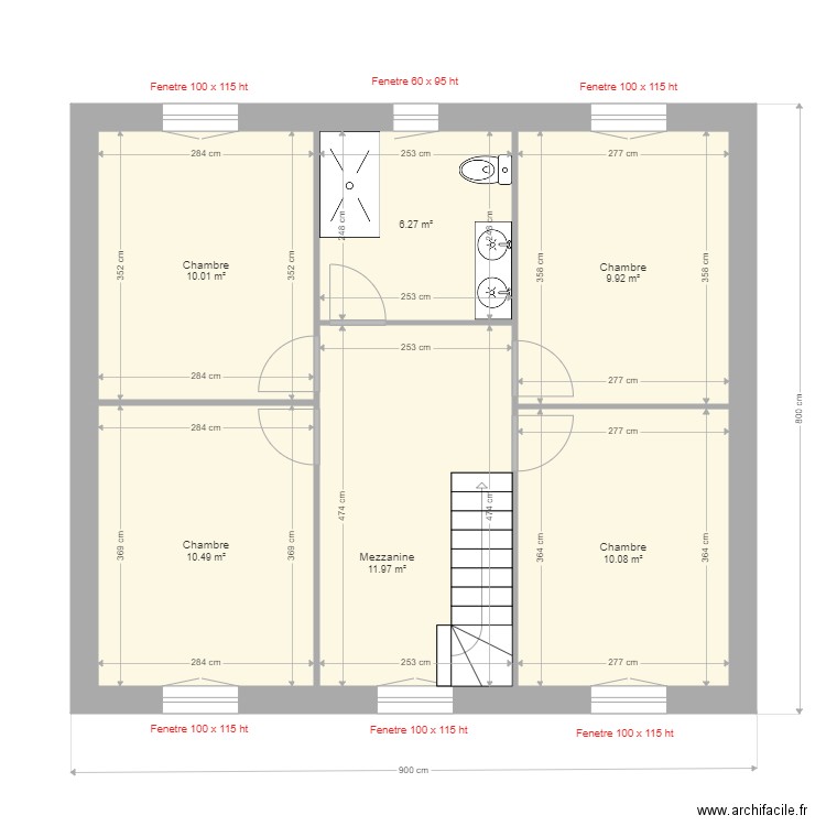 Maillet rozier etage 1. Plan de 0 pièce et 0 m2