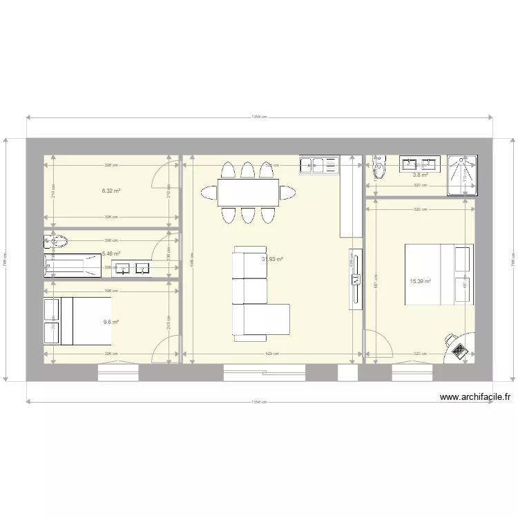 maison 75m2 a. Plan de 
