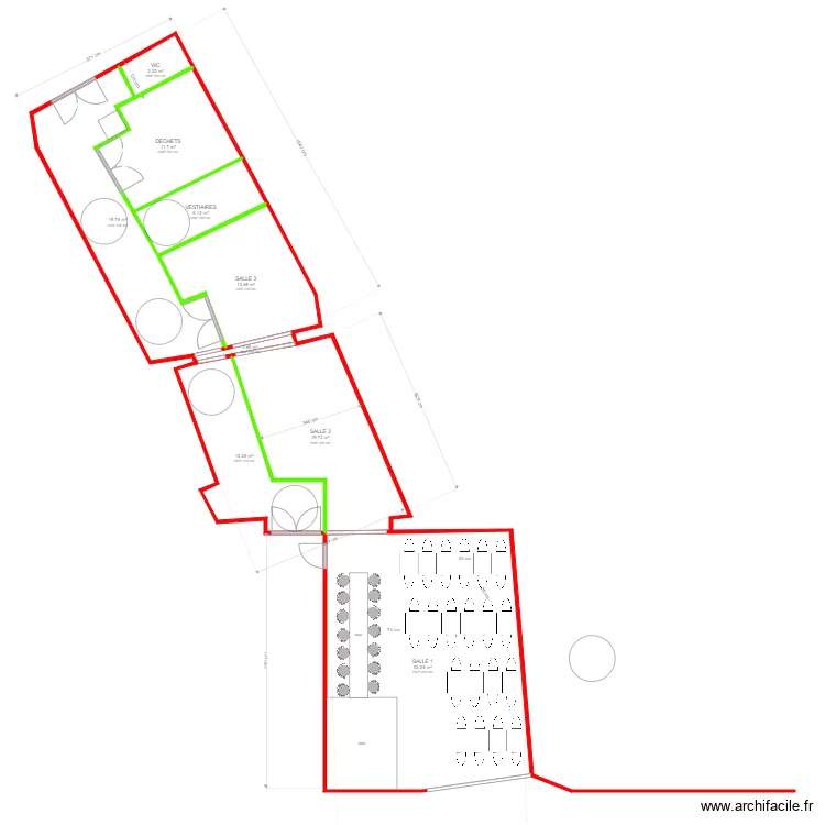 CLERMONT COQUE SALLE 3. Plan de 
