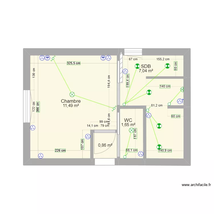 Chambre Groie labbe. Plan de 