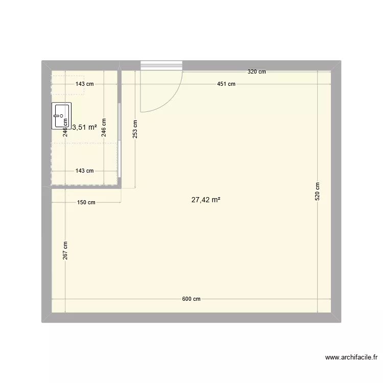 garage en bureau. Plan de 
