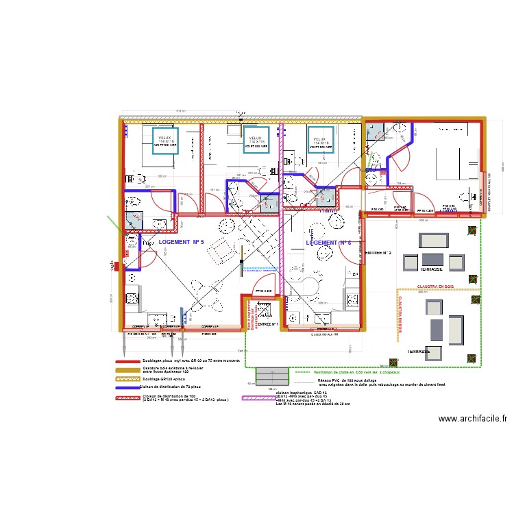 MAK MILON 2  PROJET 3 . Plan de 4 pièces et 64 m2