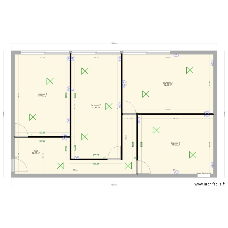 Retravailler. Plan de 5 pièces et 142 m2