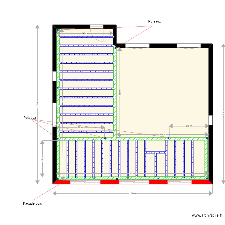 Structure Mezza1. Plan de 26 pièces et 165 m2