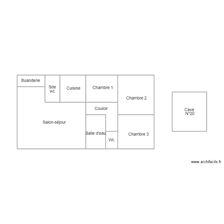 BENODET VANOYE. Plan de 11 pièces et 38 m2