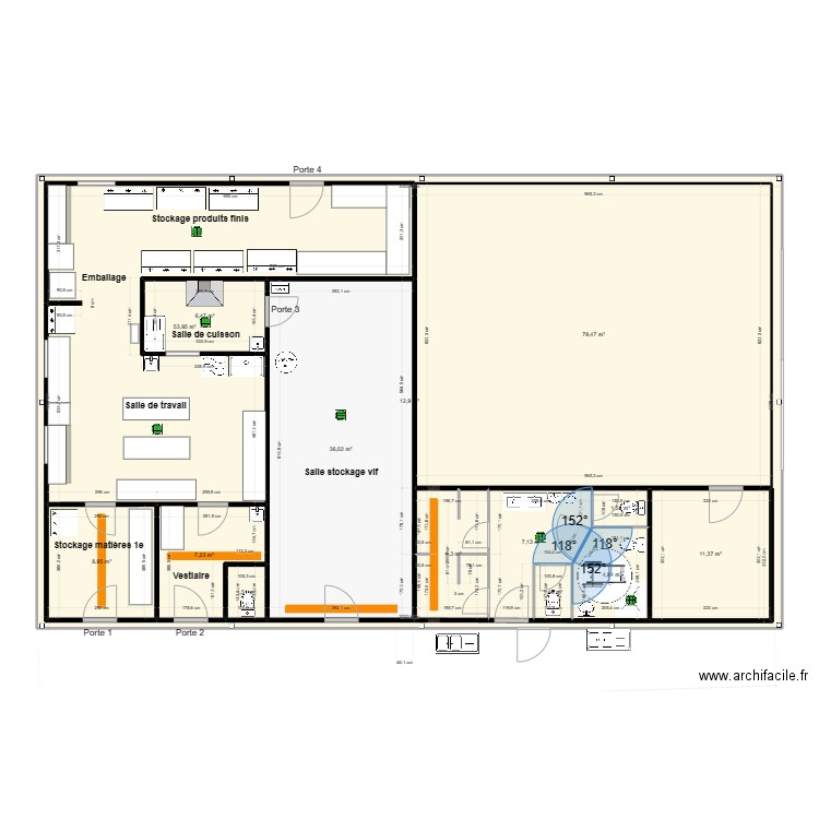 labo evac tracage. Plan de 14 pièces et 475 m2