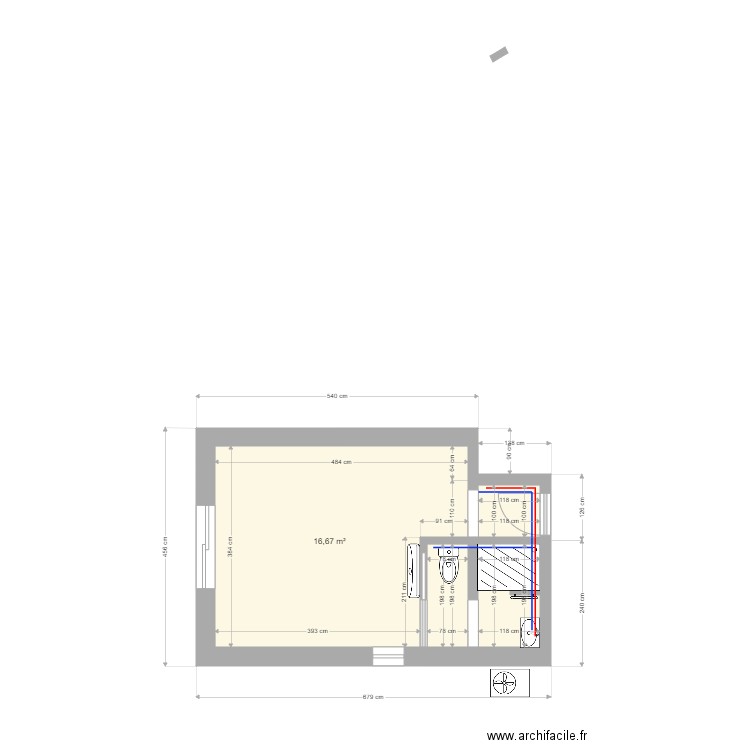 Chambre Parentale 2. Plan de 4 pièces et 22 m2