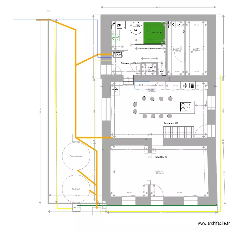 après transformation version chambres hôtes extension buanderie 2. Plan de après transformation version chambres hôtes extension buanderie 2. Plan de