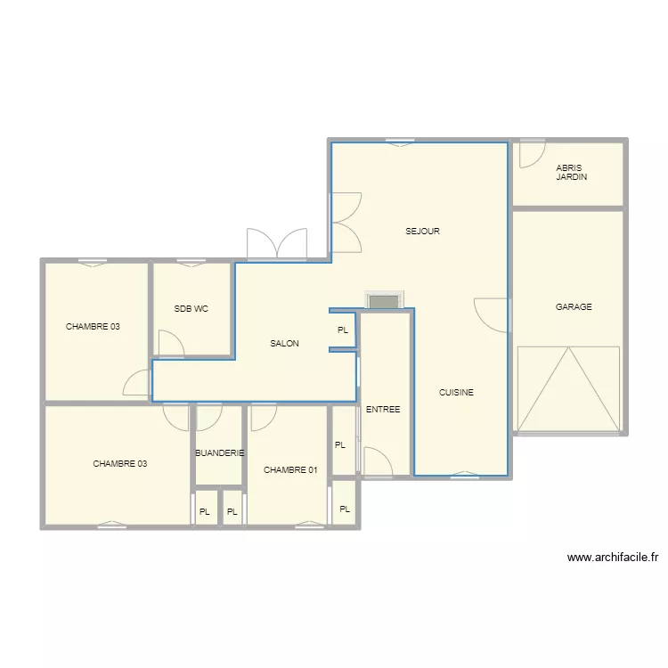 MANDUEL RDC CARTHALADE. Plan de 13  et 89 m²