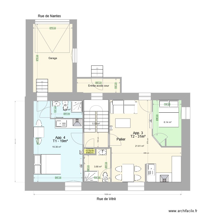 Nantes Etage 1 modif 5. Plan de 0 pièce et 0 m2