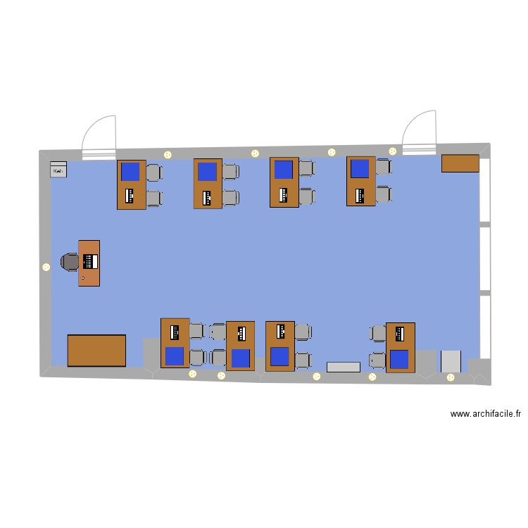 salle128. Plan de 1 pièce et 50 m2