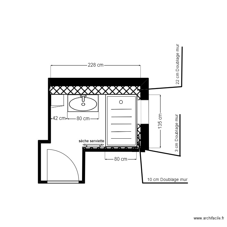 FARGUES sdb. Plan de 0 pièce et 0 m2