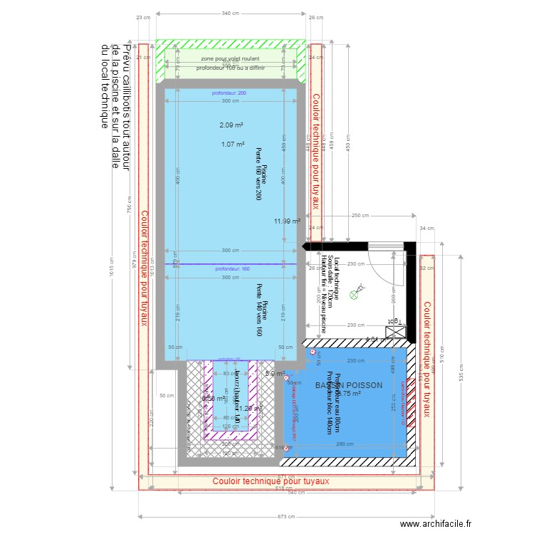 PLAN PISCINE LOIC . Plan de 0 pièce et 0 m2