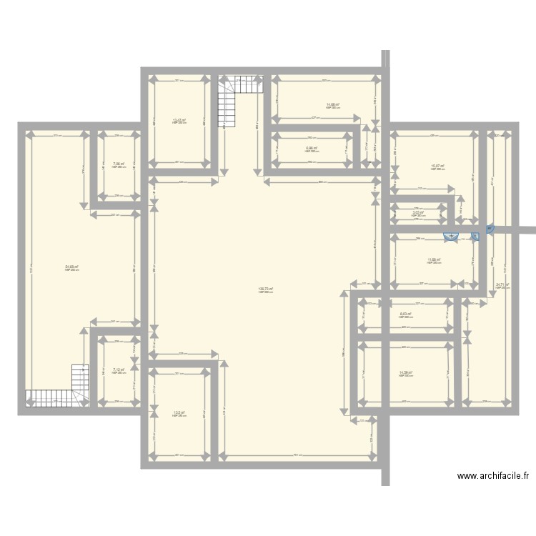 VILLA BELIVIN 1ER ETAGE. Plan de 14 pièces et 331 m2