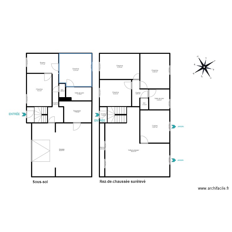 FOUAD. Plan de 22 pièces et 199 m2