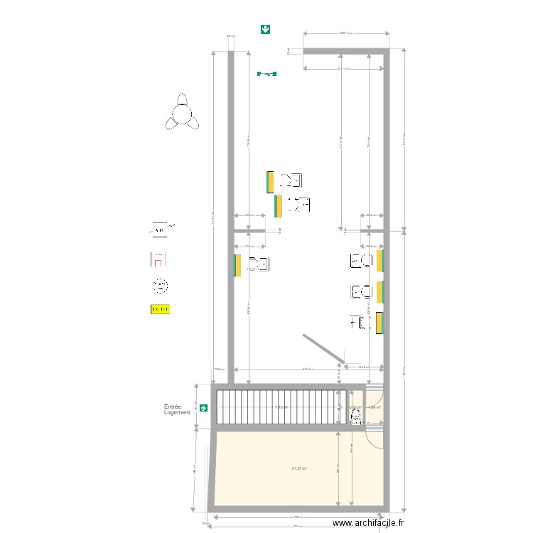 Coiffeur . Plan de 0 pièce et 0 m2