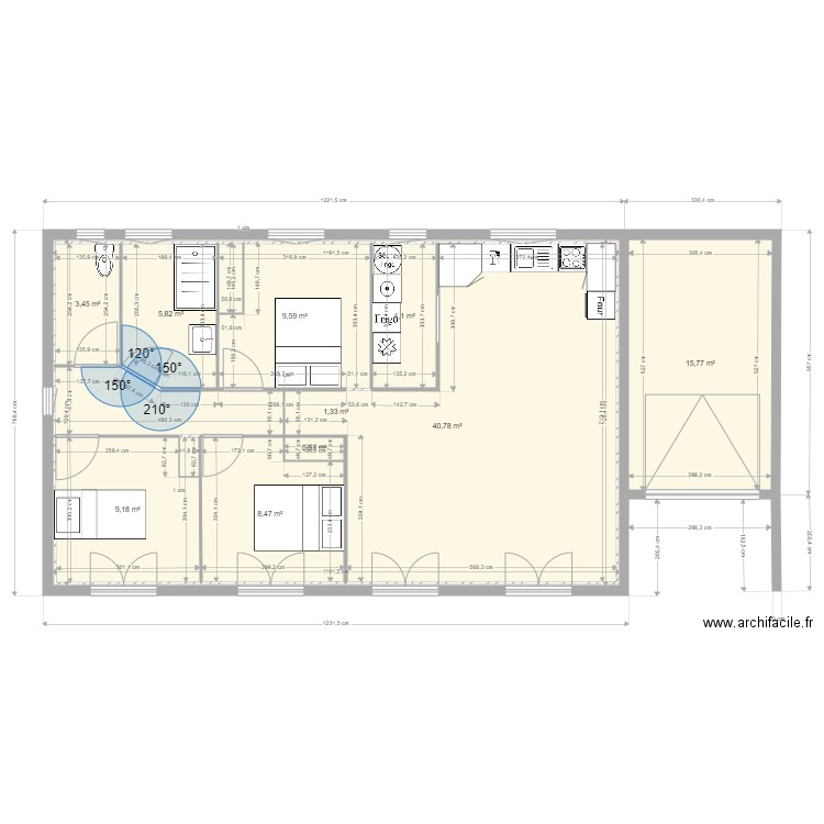 SANITAIRE AU FOND. Plan de 0 pièce et 0 m2