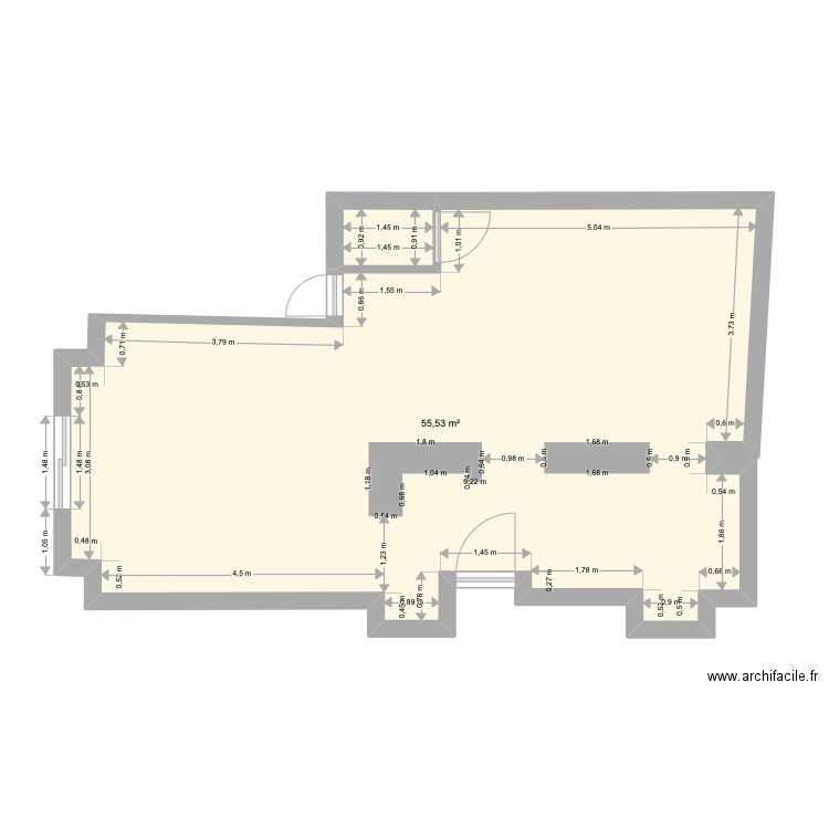 MAUD CANNES PLANS REELS. Plan de 2 pièces et 57 m2