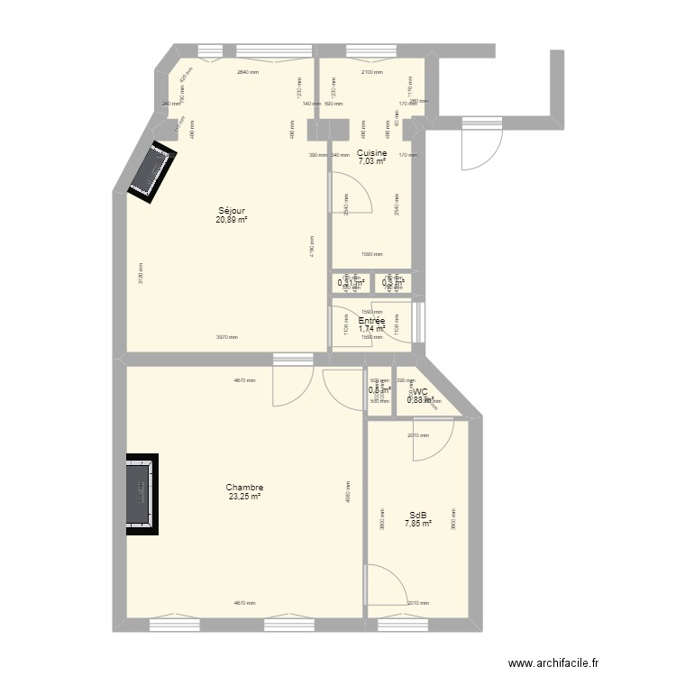 PlanHustin. Plan de 9 pièces et 63 m2