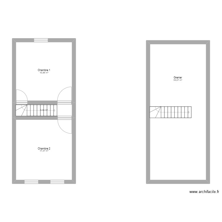 Abattoir premier. Plan de 4 pièces et 77 m2