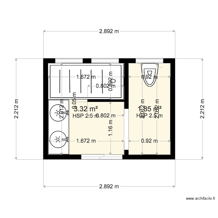 PROJET SALLE DE BAIN FAMILLE DOUNAS. Plan de 0 pièce et 0 m2