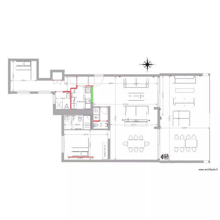 L&eacute;rina v2 Meubles avec Transats Terrasse. Plan de 