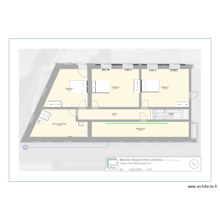 Maison Evo Plomberie. Plan de 16 pièces et 229 m2