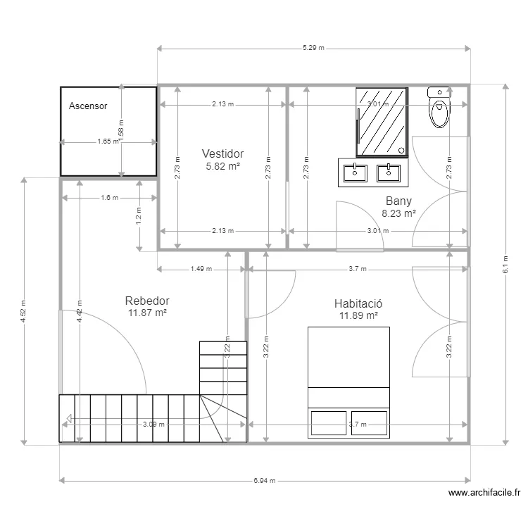 Planta 1 Modificada. Plan de 