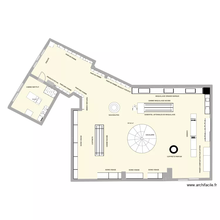 nocive. Plan de 2  et 203 m²