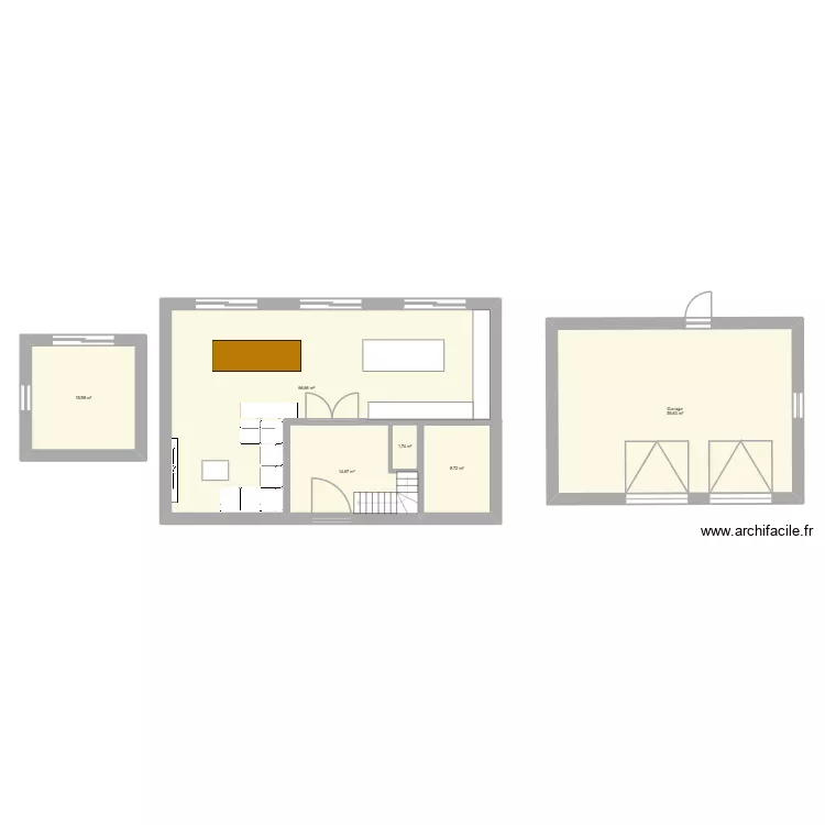 vide. Plan de 6 pièces et 164 m²