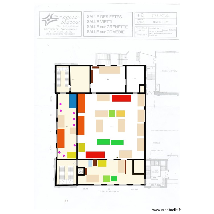 SALLE DES FETES BOURG EN BRESSE 2026. Plan de 8 pièces et 827 m2