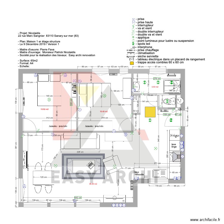 PROJET NICOLAIDIS 1ER ETAGE STRUCTURE. Plan de 0 pièce et 0 m2