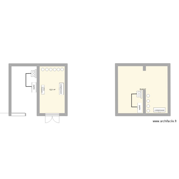 narbonne cedric lacombe. Plan de 2 pièces et 36 m2