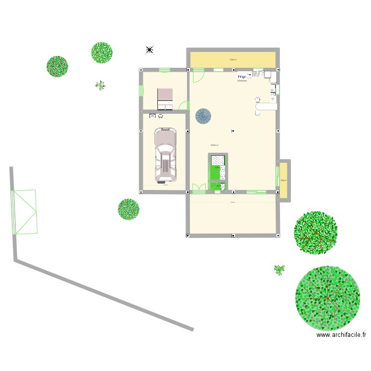 Plan rez de chaussee. Plan de 5 pièces et 173 m2