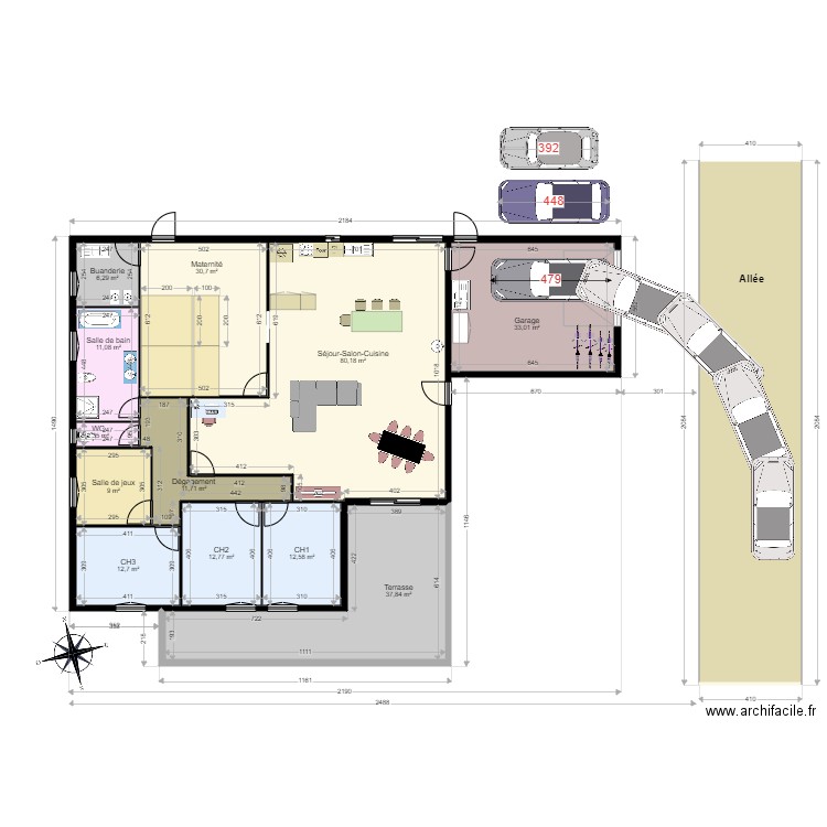 plan réduit. Plan de 13 pièces et 345 m2