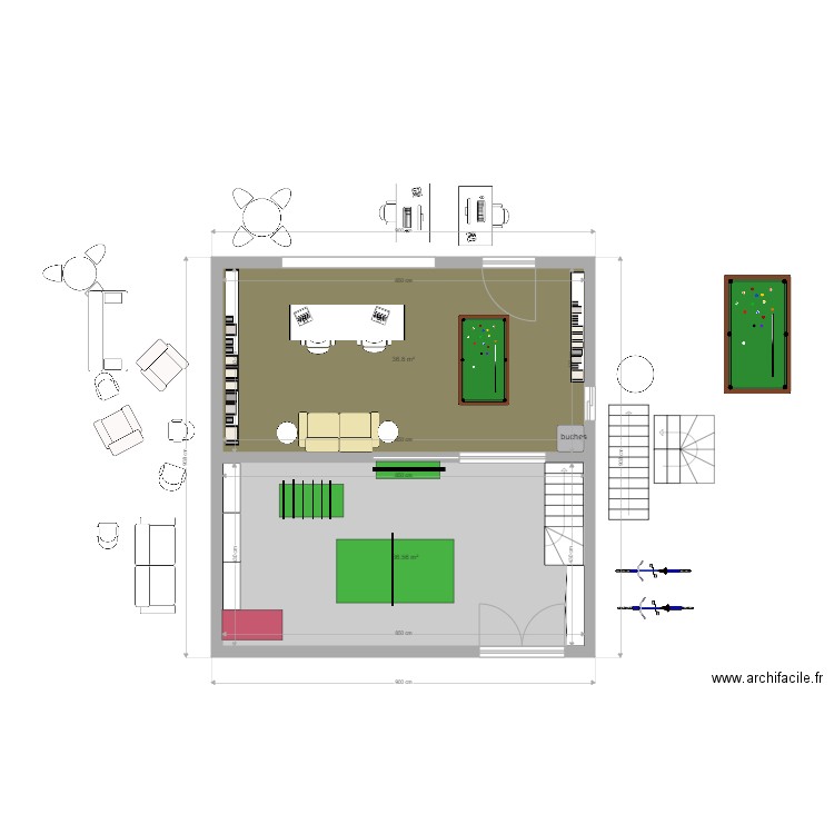 bureaugrange escalier. Plan de 0 pièce et 0 m2