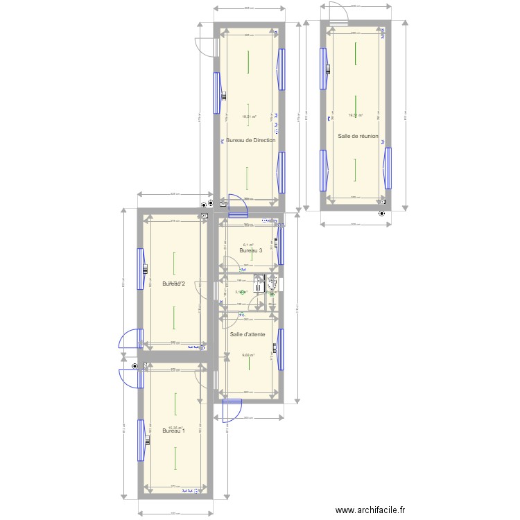 Centre Andre Focant 8m avec passage de porte. Plan de 0 pièce et 0 m2