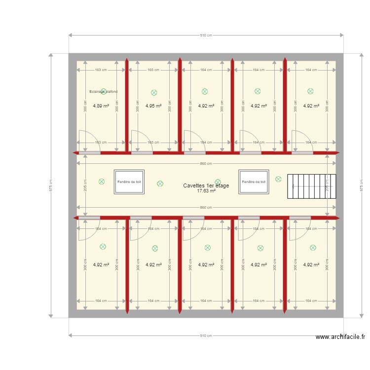 plans cavettes 1er étage cotations complet. Plan de 0 pièce et 0 m2