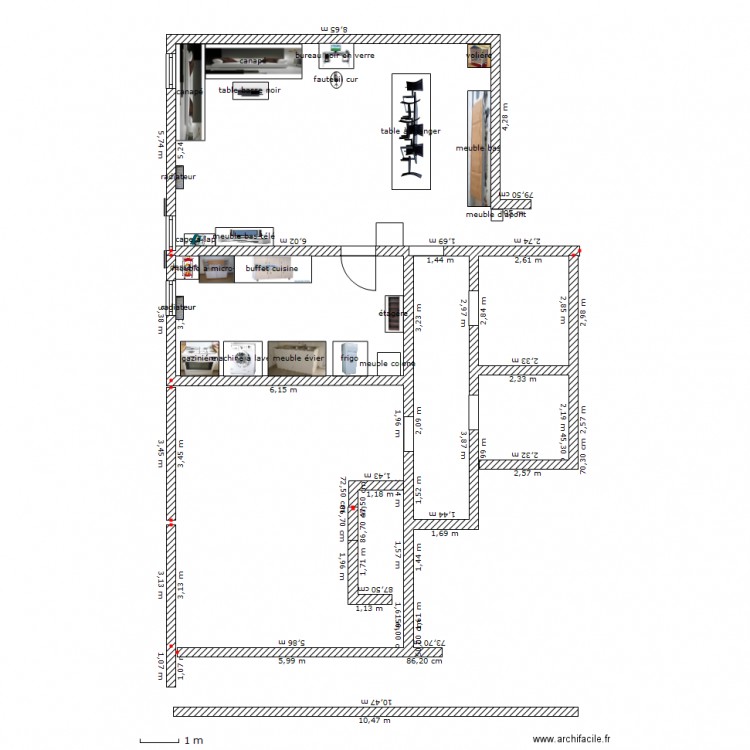 1 er plan. Plan de 0 pièce et 0 m2